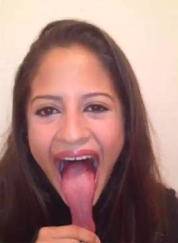 Photos: Meet the girl with very long tongue; she can lick her own eyelids and ears